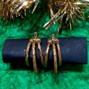 Museum Collection Nickel Free Gold-tone triple hoop earrings NEW!